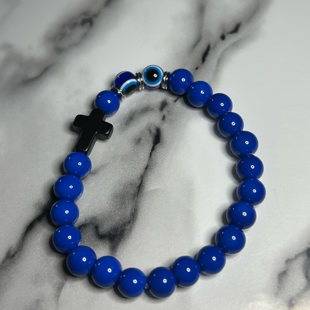 Blue Protection Cross Bracelet - Picture 4 of 4